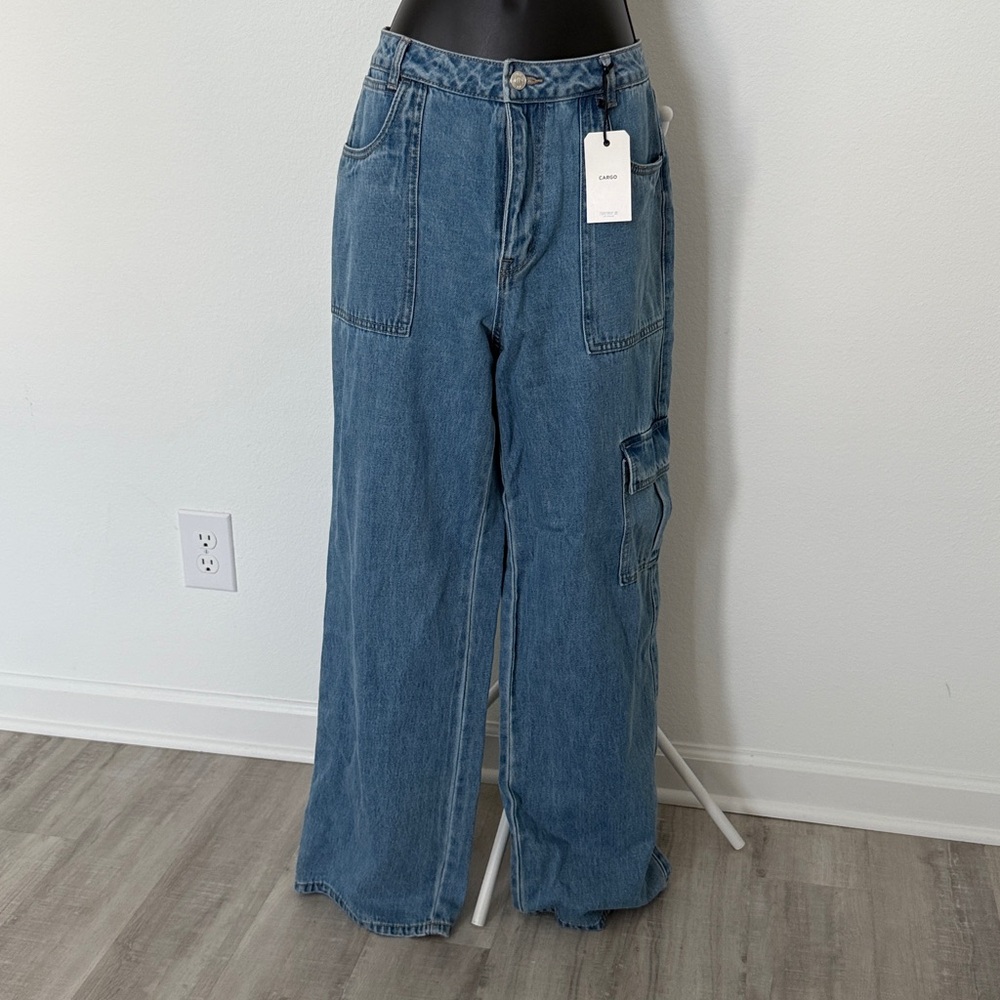 Forever 21 Light Blue Denim Cargo Pants